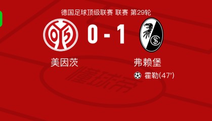 弗赖堡1-0美因茨，霍勒一剑封喉